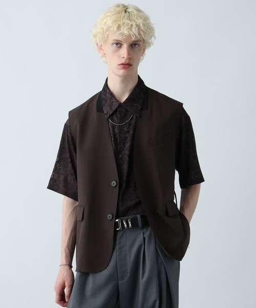 HARE(ハレ)の「【SET UP対応】シックリラックスカットオフベスト(HARE)(ベスト・メンズ・ブラウン/ブラック・FREE)」の13枚目の写真