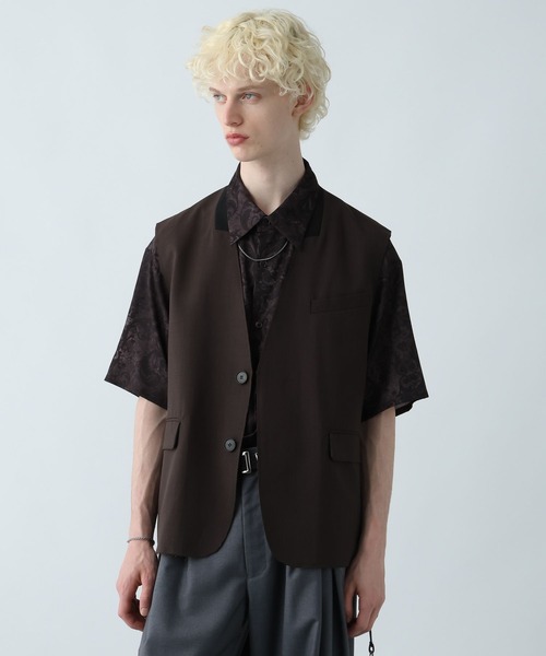 HARE(ハレ)の「【SET UP対応】シックリラックスカットオフベスト(HARE)(ベスト・メンズ・ブラウン/ブラック・FREE)」の14枚目の写真