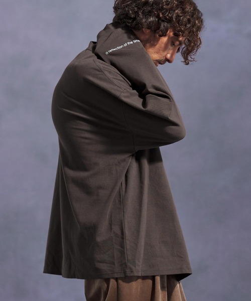 Jih Nunc(ジーヌンク)の「mlt5309-オーガニックコットンプリントロングスリーブTシャツ(Jih Nunc style)(Tシャツ/カットソー・メンズ・パープル/チャコール・M/S/L)」の5枚目の写真