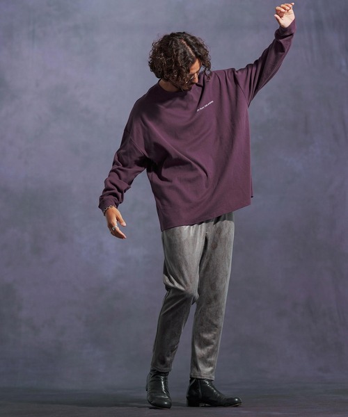 Jih Nunc(ジーヌンク)の「mlt5309-オーガニックコットンプリントロングスリーブTシャツ(Jih Nunc style)(Tシャツ/カットソー・メンズ・パープル/チャコール・M/S/L)」の15枚目の写真