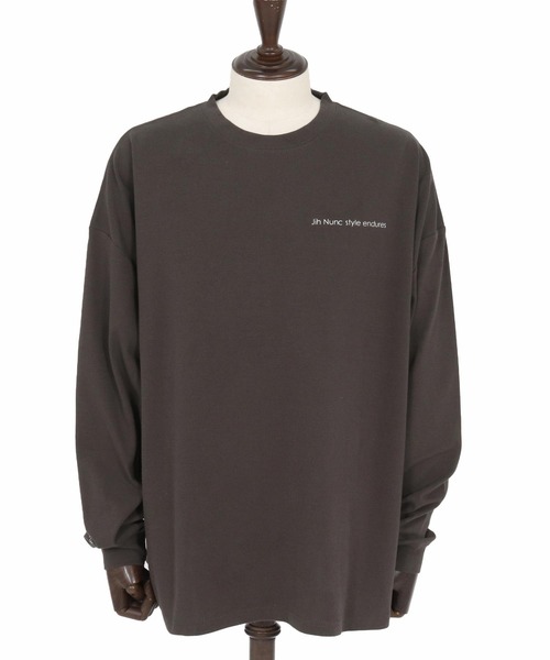 Jih Nunc(ジーヌンク)の「mlt5309-オーガニックコットンプリントロングスリーブTシャツ(Jih Nunc style)(Tシャツ/カットソー・メンズ・パープル/チャコール・M/S/L)」の17枚目の写真