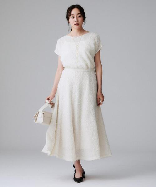 UNTITLED（アンタイトル）の「【セットアップ可/洗える】フェザーフレンチスリーブブラウス（シャツ/ブラウス・レディース・アイボリー/ブラック・00/02/04/44/48/50）」の3枚目の写真