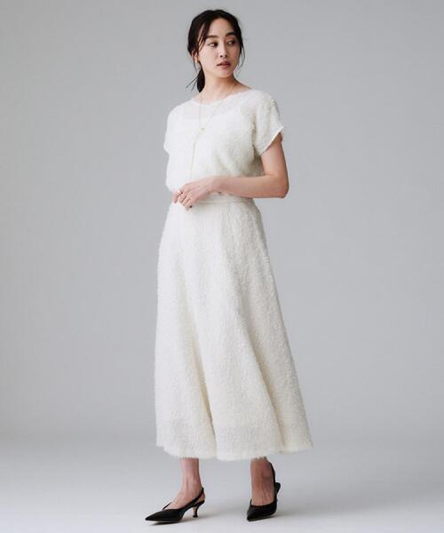 UNTITLED（アンタイトル）の「【セットアップ可/洗える】フェザーフレンチスリーブブラウス（シャツ/ブラウス・レディース・アイボリー/ブラック・00/02/04/44/48/50）」の7枚目の写真