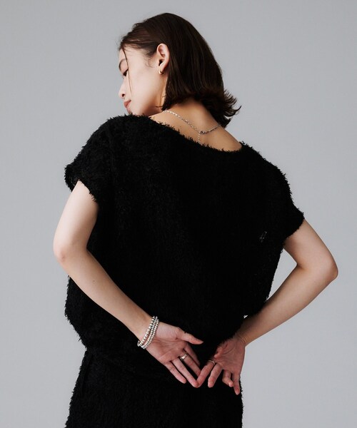 UNTITLED（アンタイトル）の「【セットアップ可/洗える】フェザーフレンチスリーブブラウス（シャツ/ブラウス・レディース・アイボリー/ブラック・00/02/04/44/48/50）」の12枚目の写真