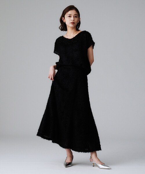 UNTITLED（アンタイトル）の「【セットアップ可/洗える】フェザーフレンチスリーブブラウス（シャツ/ブラウス・レディース・アイボリー/ブラック・00/02/04/44/48/50）」の20枚目の写真