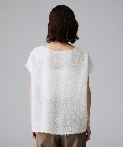 UNTITLED（アンタイトル）の「【セットアップ可/洗える】フェザーフレンチスリーブブラウス（シャツ/ブラウス・レディース・アイボリー/ブラック・00/02/04/44/48/50）」の6枚目の写真