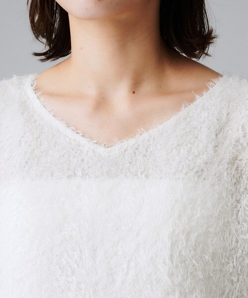 UNTITLED（アンタイトル）の「【セットアップ可/洗える】フェザーフレンチスリーブブラウス（シャツ/ブラウス・レディース・アイボリー/ブラック・00/02/04/44/48/50）」の16枚目の写真