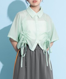 PUNYUS | クロップド丈ドロストストライプシャツ(シャツ/ブラウス)