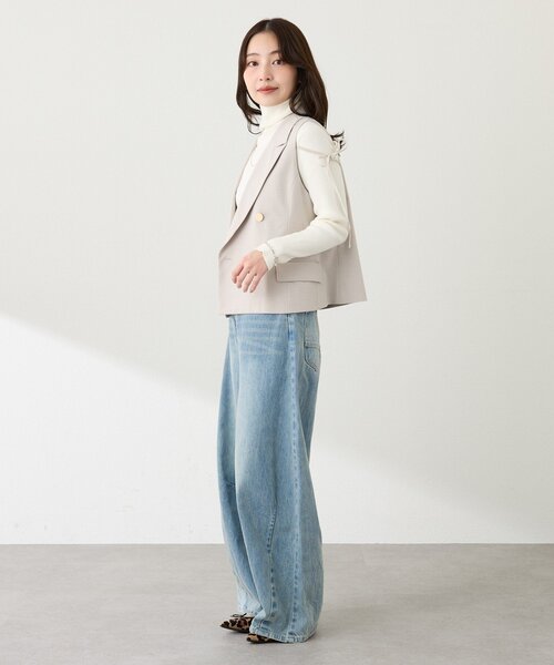 La boutique BonBon（ラブティックボンボン）の「【セットアップ可・シック＆キュート】ポプリンショートジレ（ベスト・レディース・ネイビー/ブラック/グレイッシュベージュ・FREE）」の10枚目の写真