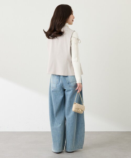 La boutique BonBon（ラブティックボンボン）の「【セットアップ可・シック＆キュート】ポプリンショートジレ（ベスト・レディース・ネイビー/ブラック/グレイッシュベージュ・FREE）」の11枚目の写真