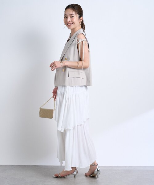 La boutique BonBon（ラブティックボンボン）の「【セットアップ可・シック＆キュート】ポプリンショートジレ（ベスト・レディース・ネイビー/ブラック/グレイッシュベージュ・FREE）」の17枚目の写真