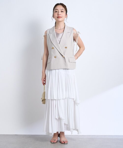 La boutique BonBon（ラブティックボンボン）の「【セットアップ可・シック＆キュート】ポプリンショートジレ（ベスト・レディース・ネイビー/ブラック/グレイッシュベージュ・FREE）」の19枚目の写真