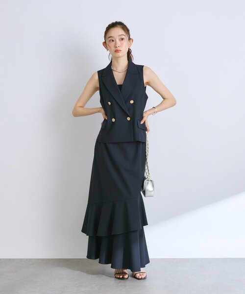 La boutique BonBon ポプリンショートジレ　ベスト　ジレ ラブティックボンボン ポプリンショートジレ ポプリンショートジレ La