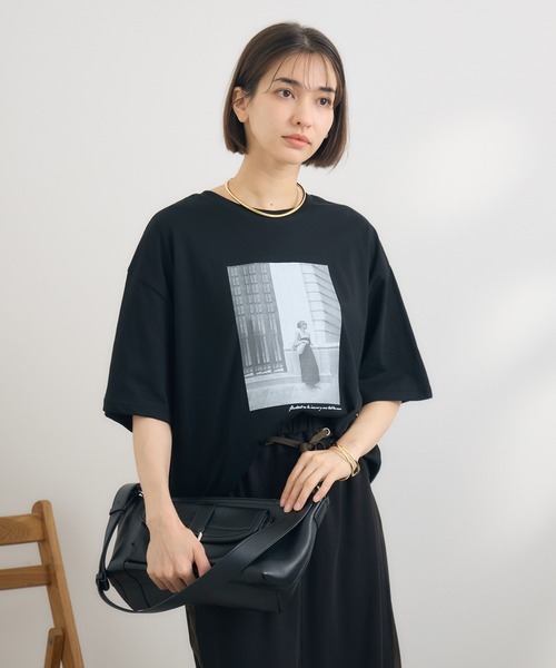 KATHARINE ROSS(キャサリンロス)の「【PILLINI/ピリーニ】【COOL/洗濯機洗い可】USAコットン 街角GIRL.Tシャツ(Tシャツ/カットソー・レディース・ブラック/オフホワイト・MEDIUM)」の8枚目の写真