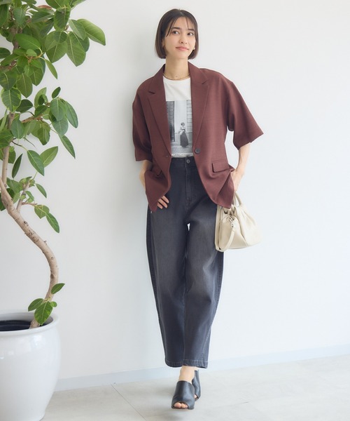 KATHARINE ROSS(キャサリンロス)の「【PILLINI/ピリーニ】【COOL/洗濯機洗い可】USAコットン 街角GIRL.Tシャツ(Tシャツ/カットソー・レディース・ブラック/オフホワイト・MEDIUM)」の11枚目の写真