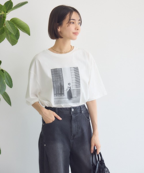 KATHARINE ROSS(キャサリンロス)の「【PILLINI/ピリーニ】【COOL/洗濯機洗い可】USAコットン 街角GIRL.Tシャツ(Tシャツ/カットソー・レディース・ブラック/オフホワイト・MEDIUM)」の14枚目の写真