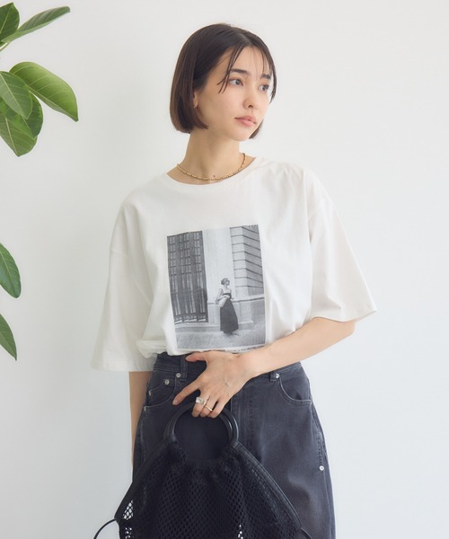 KATHARINE ROSS(キャサリンロス)の「【PILLINI/ピリーニ】【COOL/洗濯機洗い可】USAコットン 街角GIRL.Tシャツ(Tシャツ/カットソー・レディース・ブラック/オフホワイト・MEDIUM)」の16枚目の写真