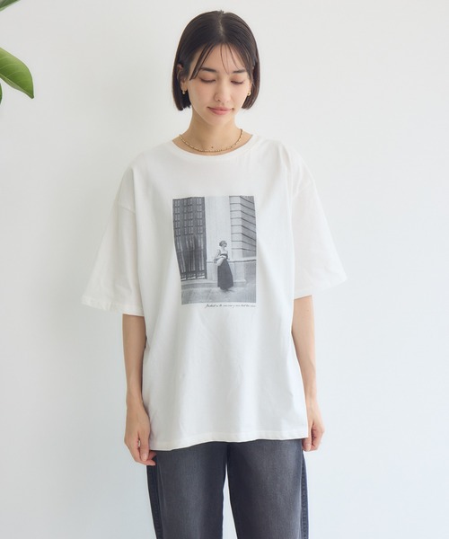 KATHARINE ROSS(キャサリンロス)の「【PILLINI/ピリーニ】【COOL/洗濯機洗い可】USAコットン 街角GIRL.Tシャツ(Tシャツ/カットソー・レディース・ブラック/オフホワイト・MEDIUM)」の17枚目の写真