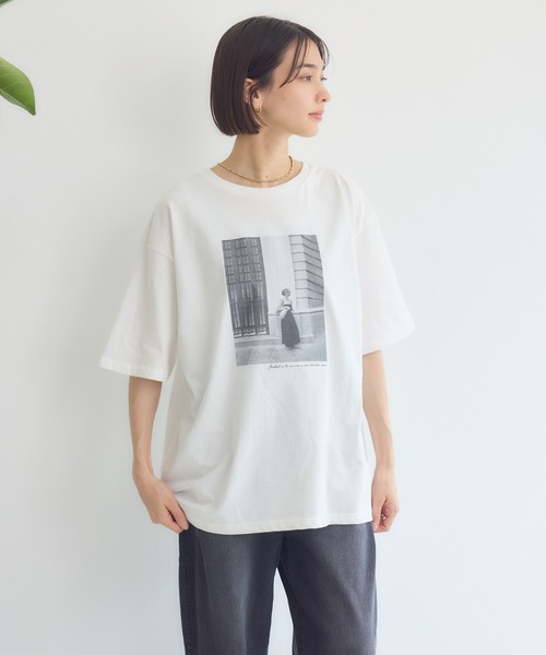 KATHARINE ROSS(キャサリンロス)の「【PILLINI/ピリーニ】【COOL/洗濯機洗い可】USAコットン 街角GIRL.Tシャツ(Tシャツ/カットソー・レディース・ブラック/オフホワイト・MEDIUM)」の18枚目の写真