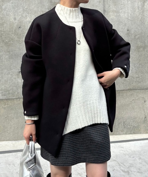 COLLAGE GALLARDAGALANTE(コラージュガリャルダガランテ)の「ダンボールスムースフィットコート/WEB限定(その他アウター・レディース・ブラック/チャコールグレー/ベージュ・FREE)」の9枚目の写真