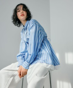 極美品 ポロラルフローレン 24SS ワイドクロップドギンガムリネンシャツ XS POLO RALPH LAUREN ブラウス シャツ ワイド クロップド ギンガム