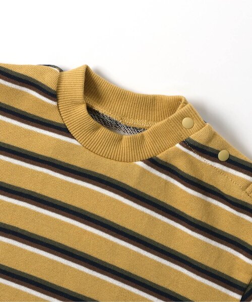 BREEZE(ブリーズ)の「マルチボーダーカバーオール(ロンパース・キッズ・ミント/イエロー/アイボリー・70/80)」の5枚目の写真