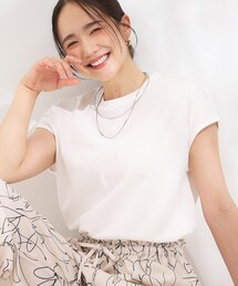 SHOO・LA・RUE | 【S-LL/汗ジミ軽減/ひんやり/UV】インせず着られる フレンチスリーブTシャツ(Tシャツ/カットソー)