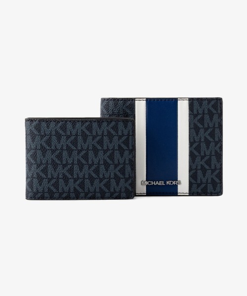 MICHAEL KORS(マイケルコース)の「3 IN 1 ウォレット BOX セット - MKシグネチャー(札入れ/マネークリップ・メンズ・ブルー系・FREE)」の1枚目の写真
