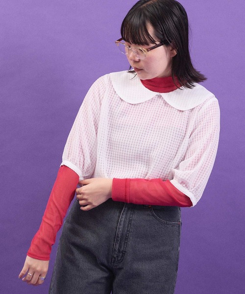 I am I in fact...(アイアムアイインファクト)の「パワーネットチュール インナー(Tシャツ/カットソー・レディース・ブルー/グリーン/ピンク・FREE)」の9枚目の写真