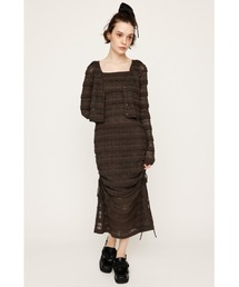 SLY（スライ）の「FRONT BUTTON LACE 2P L/OP フロントボタン レース ツーピー ロングワンピース 秋服（ワンピース）」