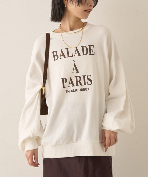 Rouge vif Anna（ルージュヴィフアンナ）の「裏毛ロゴタックスリーブスウェット（スウェット・レディース・サックスブルー/ネイビー/ホワイト・フリー）」の2枚目の写真