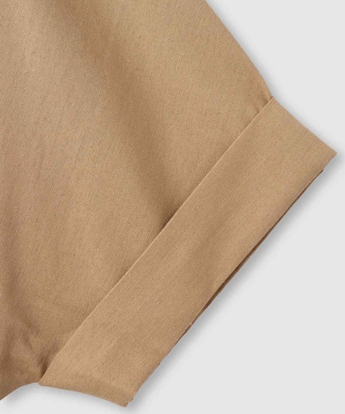 Mac-House（マックハウス）の「Idnes レーヨン麻混ハーフスリーブジャケット（その他アウター・レディース・ネイビー/ベージュ・M）」の5枚目の写真