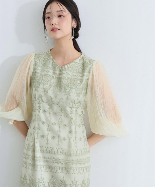 PourVous(プールヴー)の「ロング&袖あり フォーマル Vネック タイト レース アップリボン シアースリーブセレモニー 結婚式 二次会 パーティー ドレス オケージョンドレス 同窓会 成人式 お呼ばれ 謝恩会 20代 30代(ドレス・レディース・ベージュ/ブラック/カーキ/シルバー・S/M/L)」の19枚目の写真