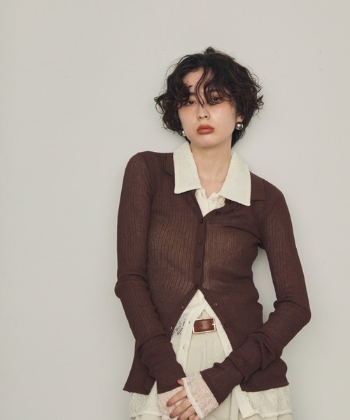 ライチおまとめ TO BE CHIC 2024 ティアードスリーブニット KOBE LETTUCE（神戸レタス） トップス レディース 40代 上品 ニット