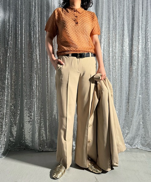 PROVOKE (プロヴォーク)の「CENTERPRESS SLACKS(スラックス・レディース・ライトベージュ・38 inch)」の4枚目の写真