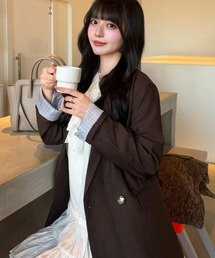 Cherir Mignon（シェリルミニョン）の「【くるみ×Cherir Mignonコラボ】LADY CHECK / STRIPE JACKET《セットアップ対応》（テーラードジャケット）」