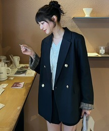Cherir Mignon | 【くるみ×Cherir Mignonコラボ】LADY CHECK JACKET《セットアップ対応》(テーラードジャケット)