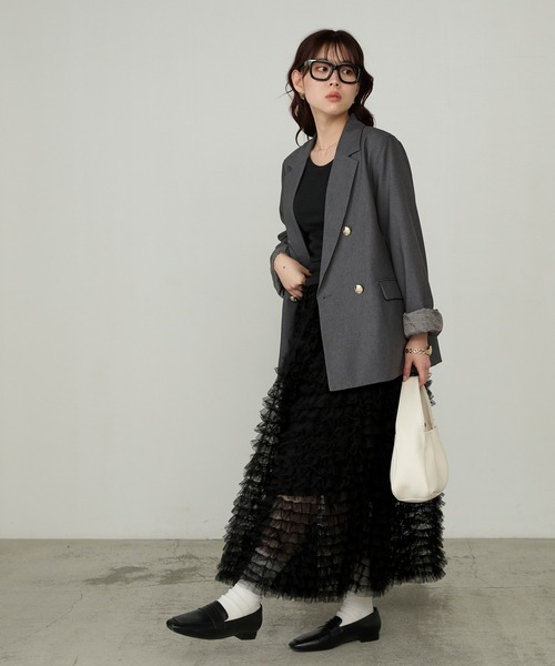 【新品未使用】Cherir Mignon ネイビー テーラードジャケット M Cherir Mignon ジャケット テーラードジャケット 「くるみ×Cherir