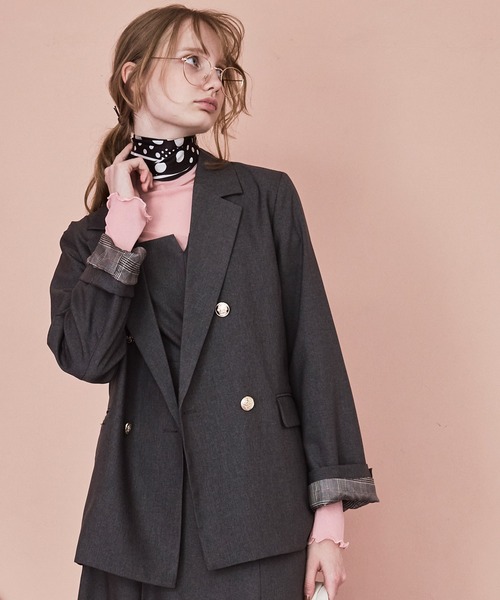 くるみ×Cherir Mignonコラボ】LADY CHECK JACKET《セットアップ対応