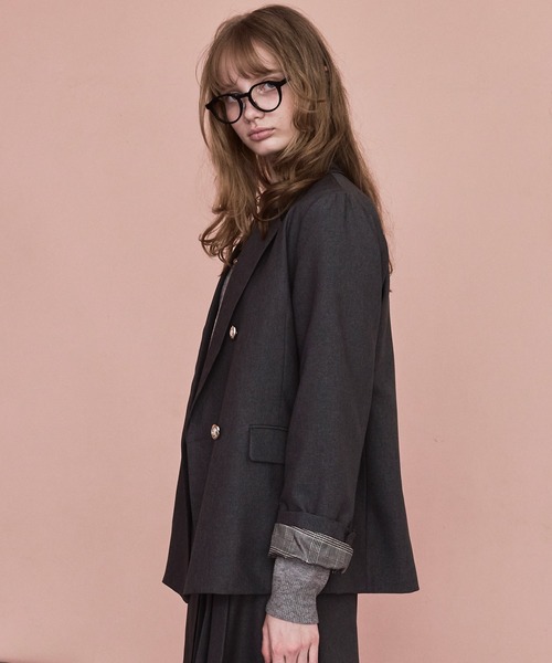 くるみ×Cherir Mignonコラボ】LADY CHECK JACKET《セットアップ対応