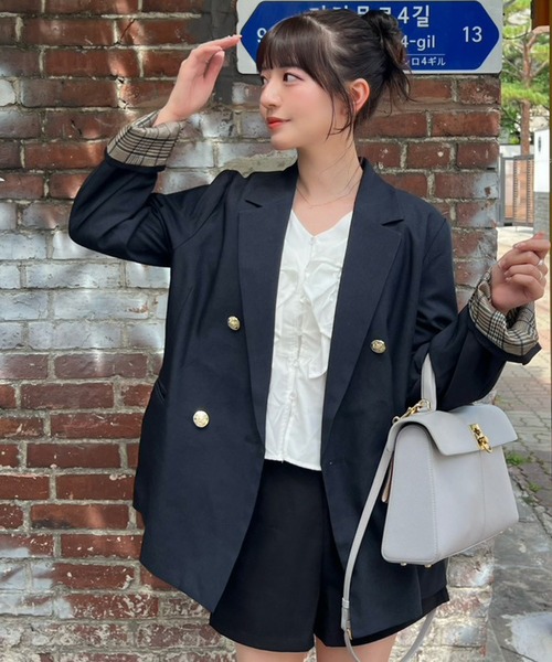 くるみ×Cherir Mignonコラボ】LADY CHECK / STRIPE JACKET