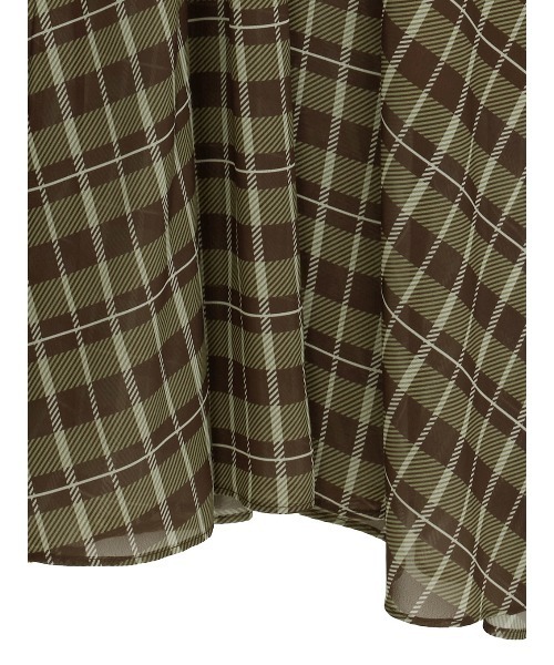 Ameri（アメリ）の「IRREGULAR PLAID PATTERN DRESS（ワンピース・レディース・サックスブルー/ブラウン・SMALL/MEDIUM）」の17枚目の写真