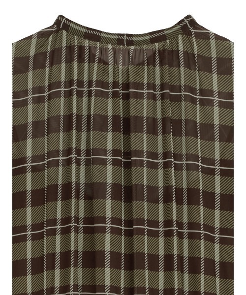 Ameri（アメリ）の「IRREGULAR PLAID PATTERN DRESS（ワンピース・レディース・サックスブルー/ブラウン・SMALL/MEDIUM）」の19枚目の写真