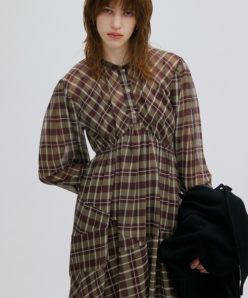 セール】IRREGULAR PLAID PATTERN DRESS（ワンピース）｜Ameri（アメリ
