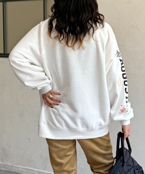 CPCM(シーピーシーエム)の「落書き刺繍カレッジロゴスウェット(Tシャツ/カットソー・レディース・ブラック/アイボリー/ホワイト/ネイビー・MEDIUM/LARGE)」の9枚目の写真