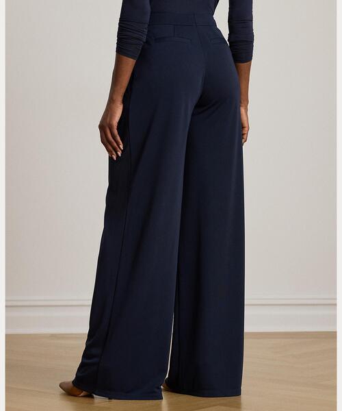 LAUREN RALPH LAUREN（ローレン ラルフ ローレン）の「プリーテッド ストレッチ ジャージー ワイドレッグ パンツ（その他パンツ・レディース・ネイビー系1・00/6/4/0/2）」の3枚目の写真