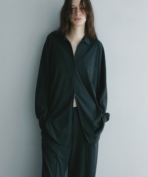 ETRE TOKYO（エトレトウキョウ）の「フロントファスナーカットシャツ（シャツ/ブラウス・レディース・ブラウン/チャコール/クリーム・FREE）」の11枚目の写真