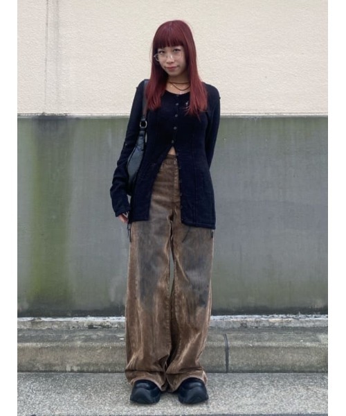 SLY（スライ）の「FRONT BUTTON CRASH C/D フロントボタン クラッシュ カーディガン 秋服（カーディガン/ボレロ・レディース・オフホワイト/ブラック/ベージュ・FREE）」の22枚目の写真