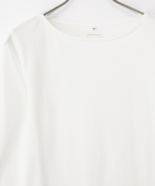 Honeys(ハニーズ)の「オーガニックボート衿T(Tシャツ/カットソー・レディース・ベージュ系その他/ボルドー/ブラック/ブラウン系その他/グレー系その他/オフホワイト/ネイビー系・L/LL/M/S)」の9枚目の写真