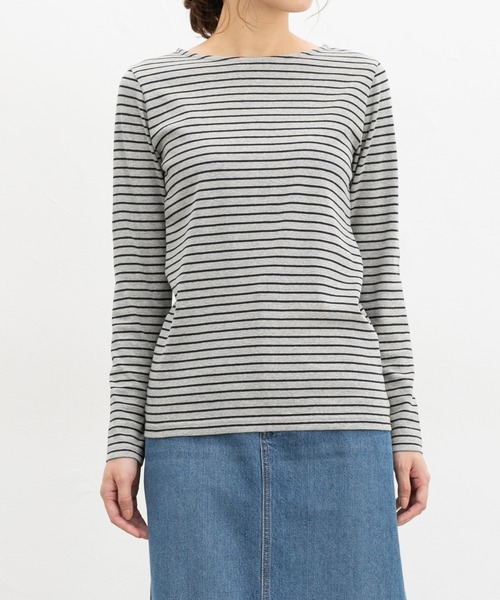 Honeys(ハニーズ)の「オーガニックボート衿T(Tシャツ/カットソー・レディース・ベージュ系その他/ボルドー/ブラック/ブラウン系その他/グレー系その他/オフホワイト/ネイビー系・L/LL/M/S)」の22枚目の写真